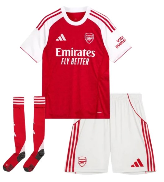 T-shirt e Pantaloncini Bambino Arsenal Home 25/26 - Con Calzettoni