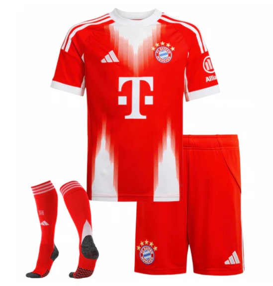 T-shirt e Pantaloncini Bambino Bayern Monaco Home 25/26 - Con Calzettoni
