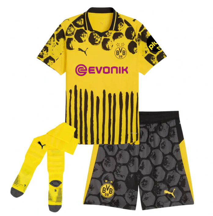 T-shirt e Pantaloncini Bambino Borussia Dortmund KidSuper 25/26 - Con Calzettoni