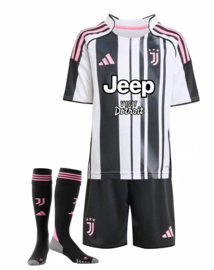 T-shirt e Pantaloncini Bambino Juventus Home 25/26 - Con Calzettoni
