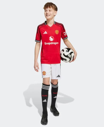 T-shirt e Pantaloncini Bambino Manchester United Home 25/26 - Con Calzettoni