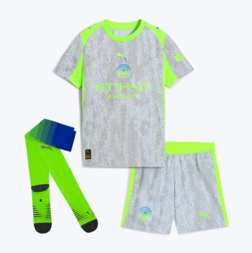 T-shirt e Pantaloncini Bambino Manchester City Third 25/26 - Con Calzettoni