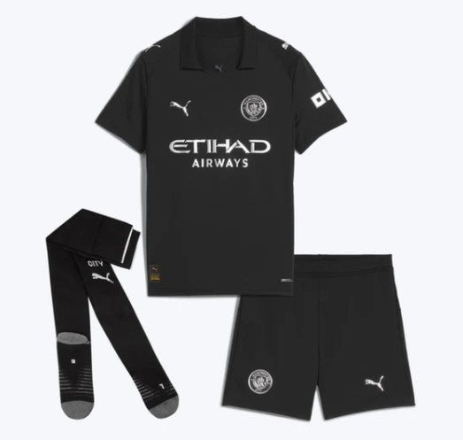 T-shirt e Pantaloncini Bambino Manchester City Away 25/26 - Con Calzettoni