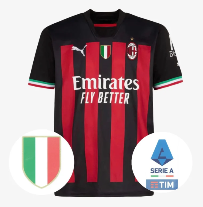 Maglia AC Milan home 22/23 - Con Patch Serie A e Scudetto
