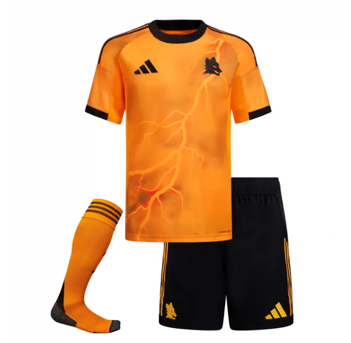 T-shirt e Pantaloncini Bambino AS Roma Away 25/26 - Con Calzettoni