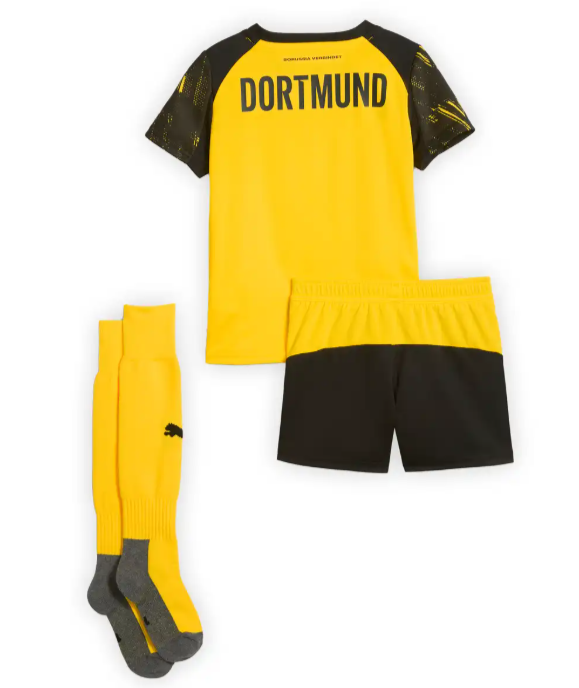T-shirt e Pantaloncini Bambino Borussia Dortmund Home 25/26 - Con Calzettoni