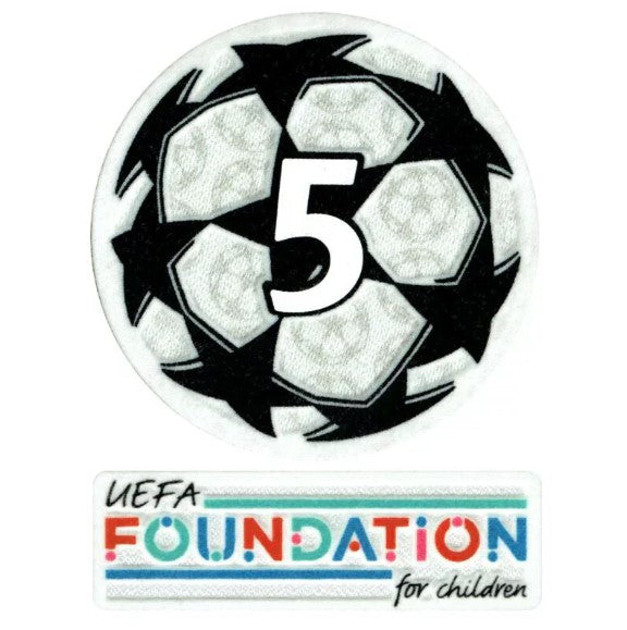 Patch Starball Vincitore UCL 5 Volte + Set di Patch UEFA Foundation – 2021/2022