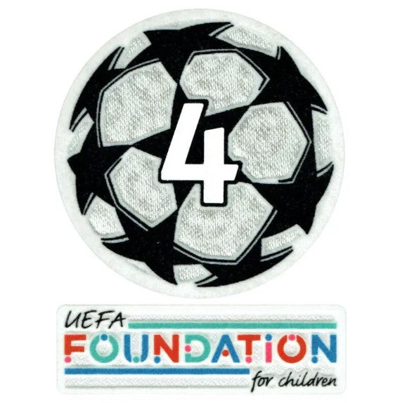 Patch Starball Vincitore UCL 4 Volte + Set di Patch UEFA Foundation – 2021/2022