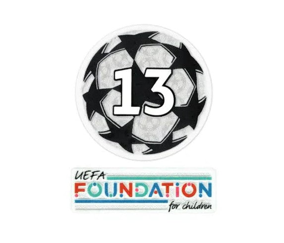 Patch Starball Vincitore UCL 13 Volte + Set di Patch UEFA Foundation – 2021/2022