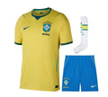 T-shirt e Pantaloncini Bambino Brasile Home 26/27 - Con Calzettoni