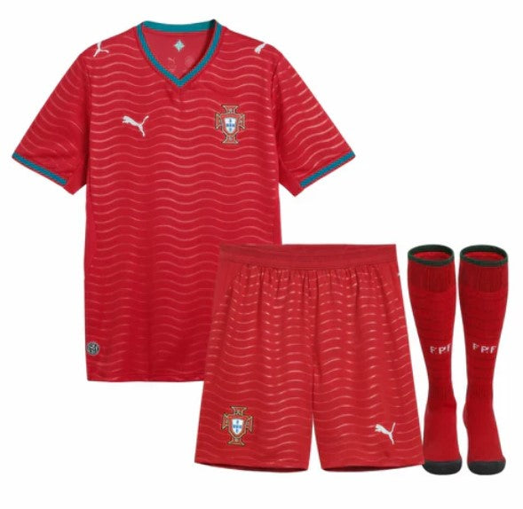 T-shirt e Pantalincini Bambino Portogallo Home 26/27 - Con Calzettoni