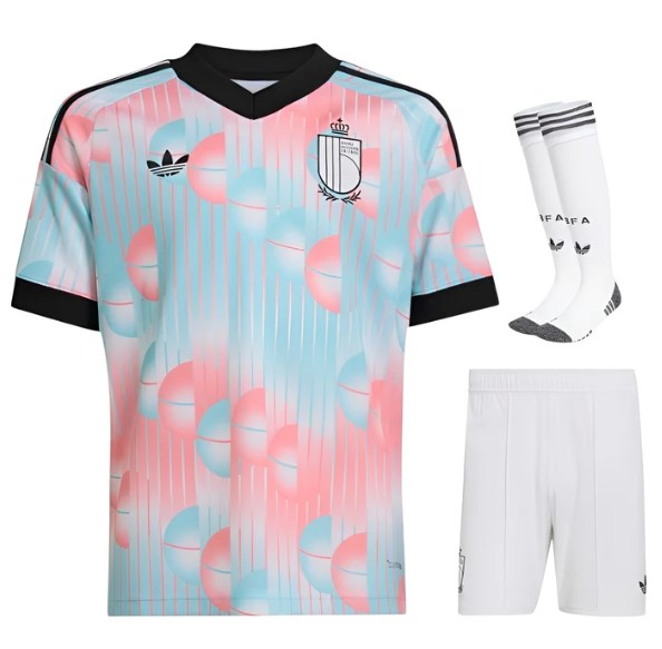 T-shirt e Pantaloncini Bambino Belgio Away 26/27 - Con Calzettoni