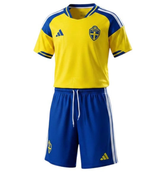 T-shirt e Pantaloncini Bambino Svezia Home 26/27