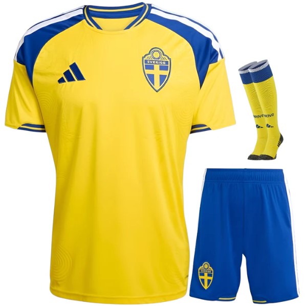 T-shirt e Pantaloncini Bambino Svezia Home 26/27 - Con Calzettoni