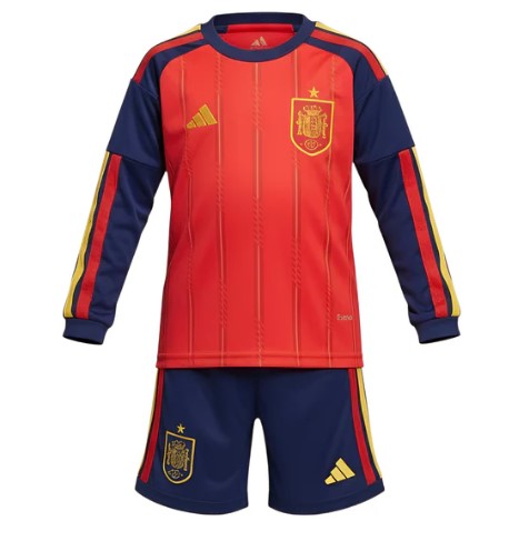 T-shirt manica lunga e Pantaloncini Bambino Spagna Home 26/27