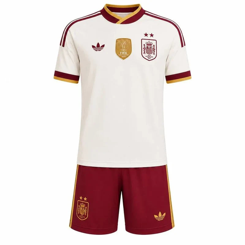Kit Calcio Bambino Spagna Away 26/27 - Con due stelle e la patch di campione del mondo