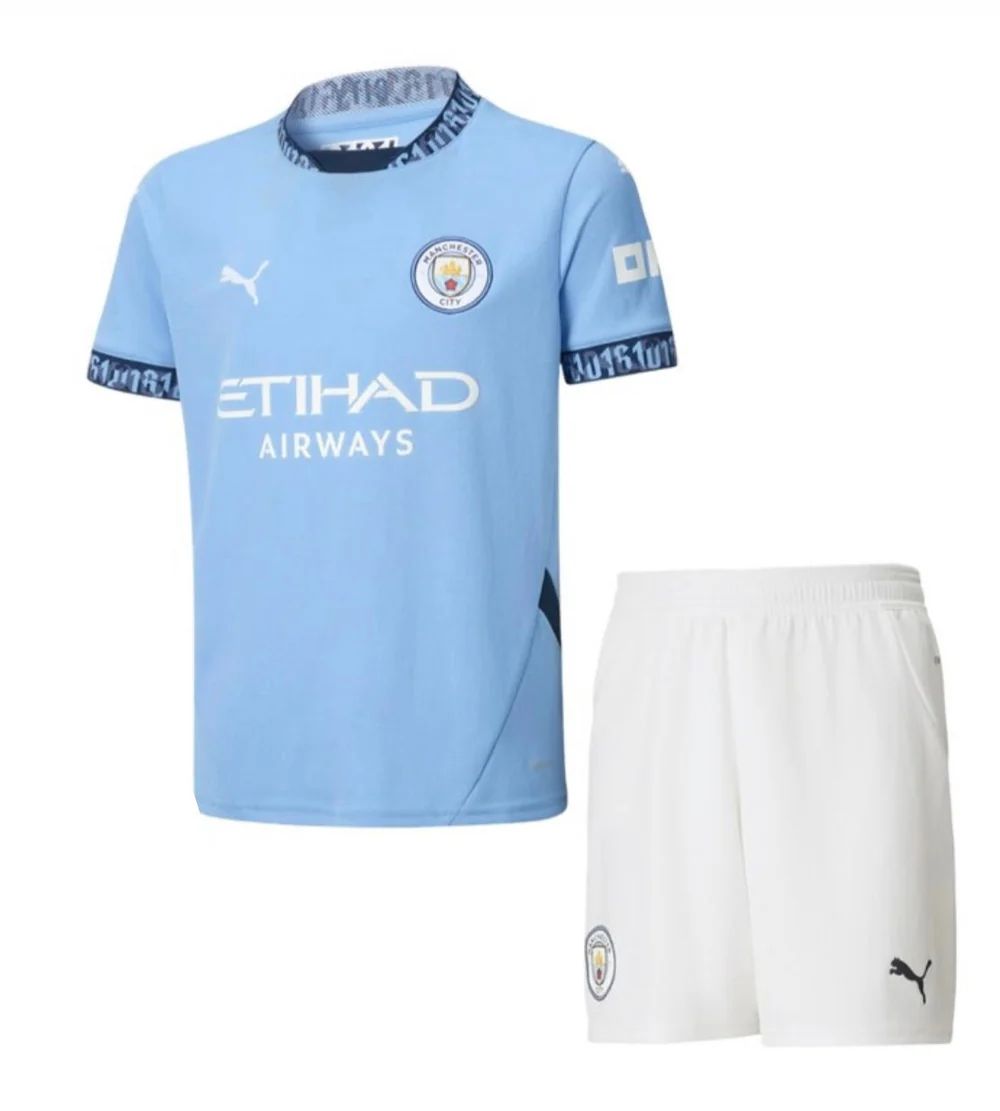 T-shirt e Pantaloncini Bambino Manchester City Home 2024/25