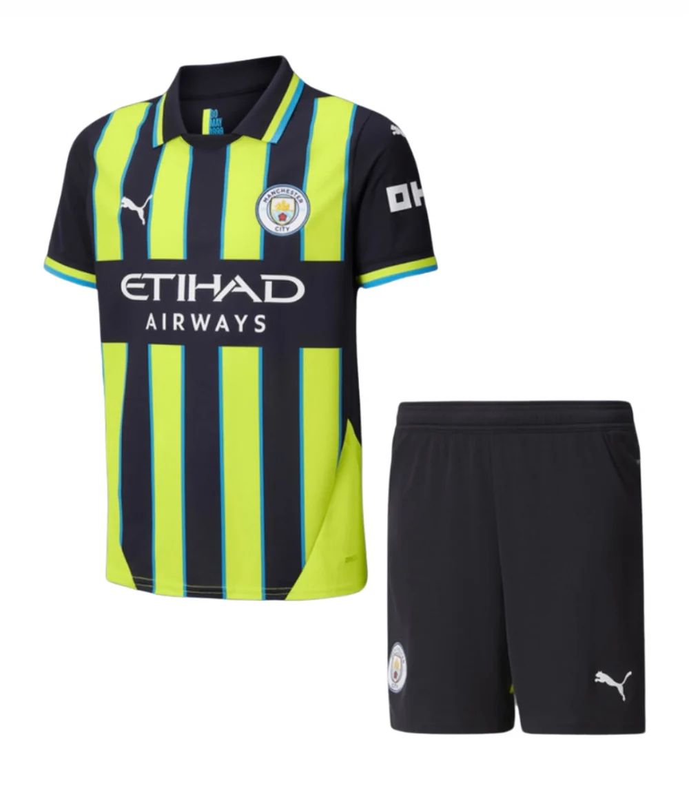 T-shirt e Pantaloncini Bambino Manchester City Away 24/25