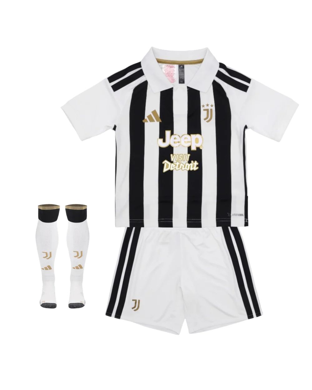T-shirt e Pantaloncini Bambino Juventus "Visit Detroit" Home 26/27 - Con Calzettoni
